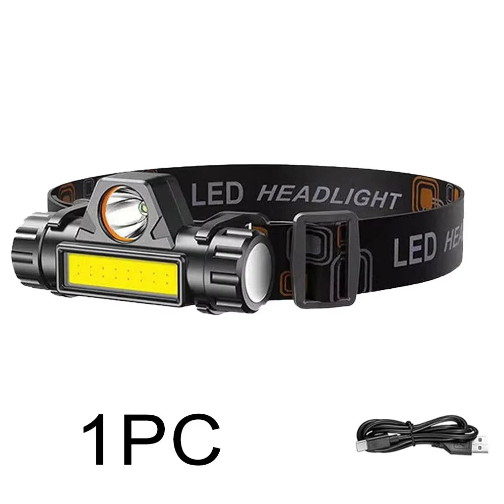 Dual Light Source LED Induction Headlight Emergency Head Flashlight 250LM XPE Headlamp 500mAh for Outdoor Fishing Camping Hiking Oasis Select T-005