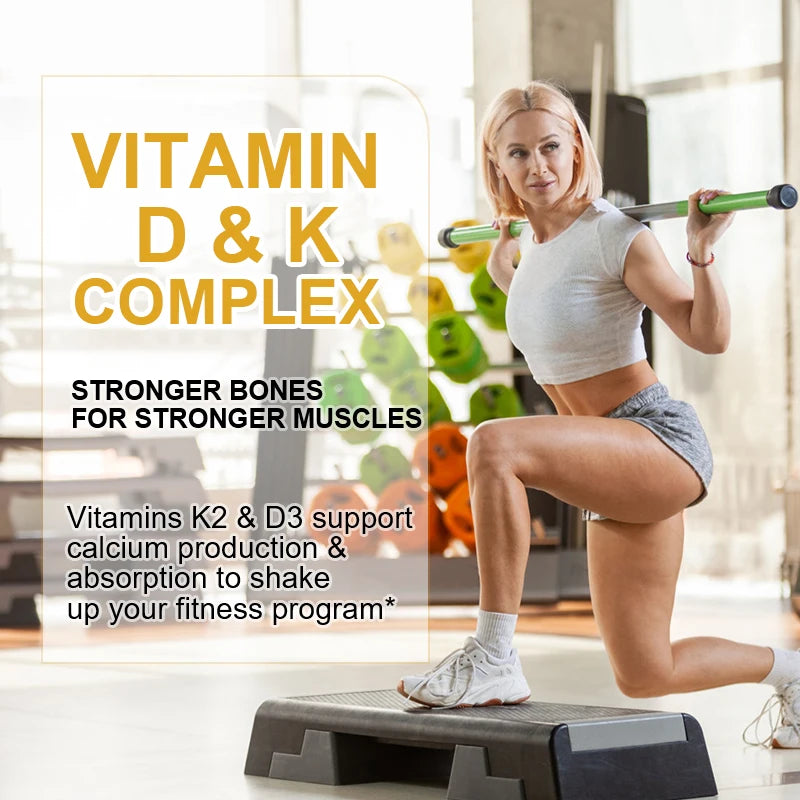 BEWORTHS Vitamin D3 & K2 Capsules Support Calcium Metabolism Absorption, Heart and Bone Health Vegan Gluten Free Strong Bone Oasis Select