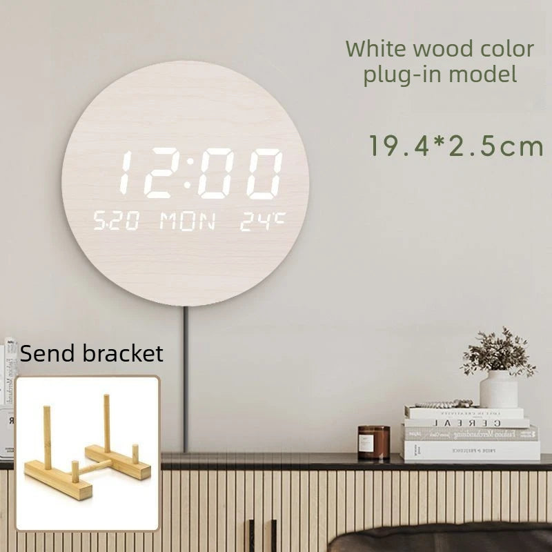 Silent Wall Clock Non-Ticking Home Decor Clock Modern Simple Digital Clock for Living Room Bedroom Wall Clocks Oasis Select plug in 2