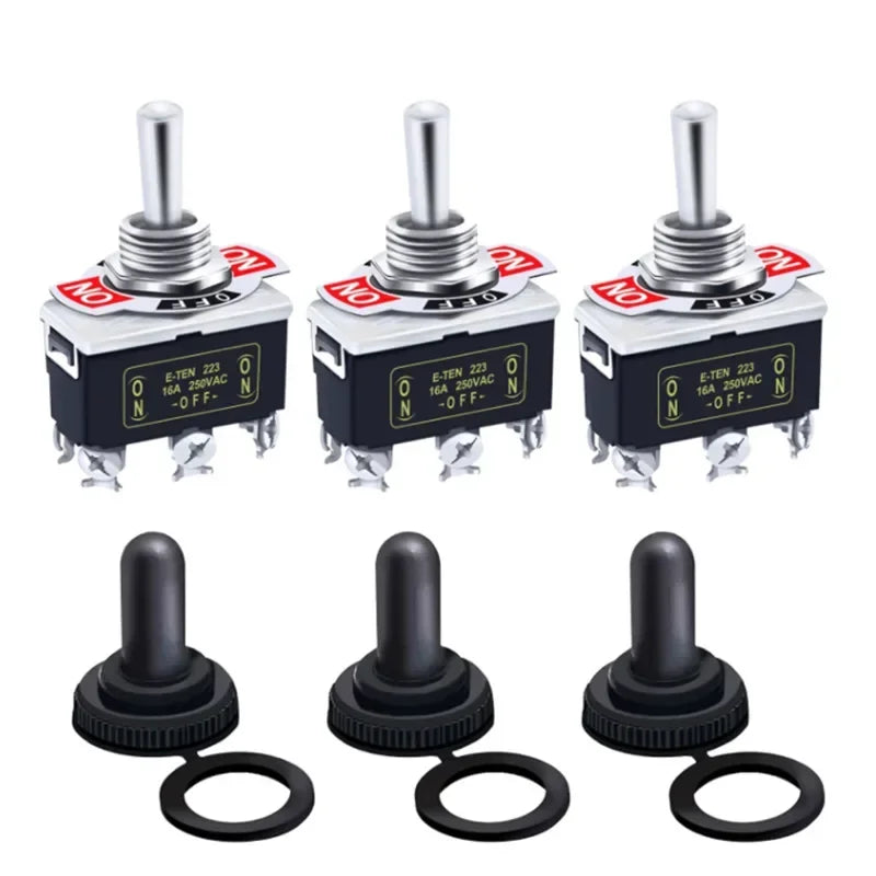 5Pcs Heavy Duty Car Boat Rocker Toggle Switch 15A 250V 2Pin SPST ON/OFF Rocker Switches with Waterproof Boot Spst Rocker Switch Oasis Select