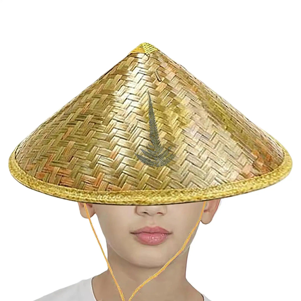 New 1PC Rice Farmer Hat For Men Women Chinese Bamboo Hat For Adult Unisex Cosplay Conical Sun Cap Handwoven Fisherman Hat Oasis Select