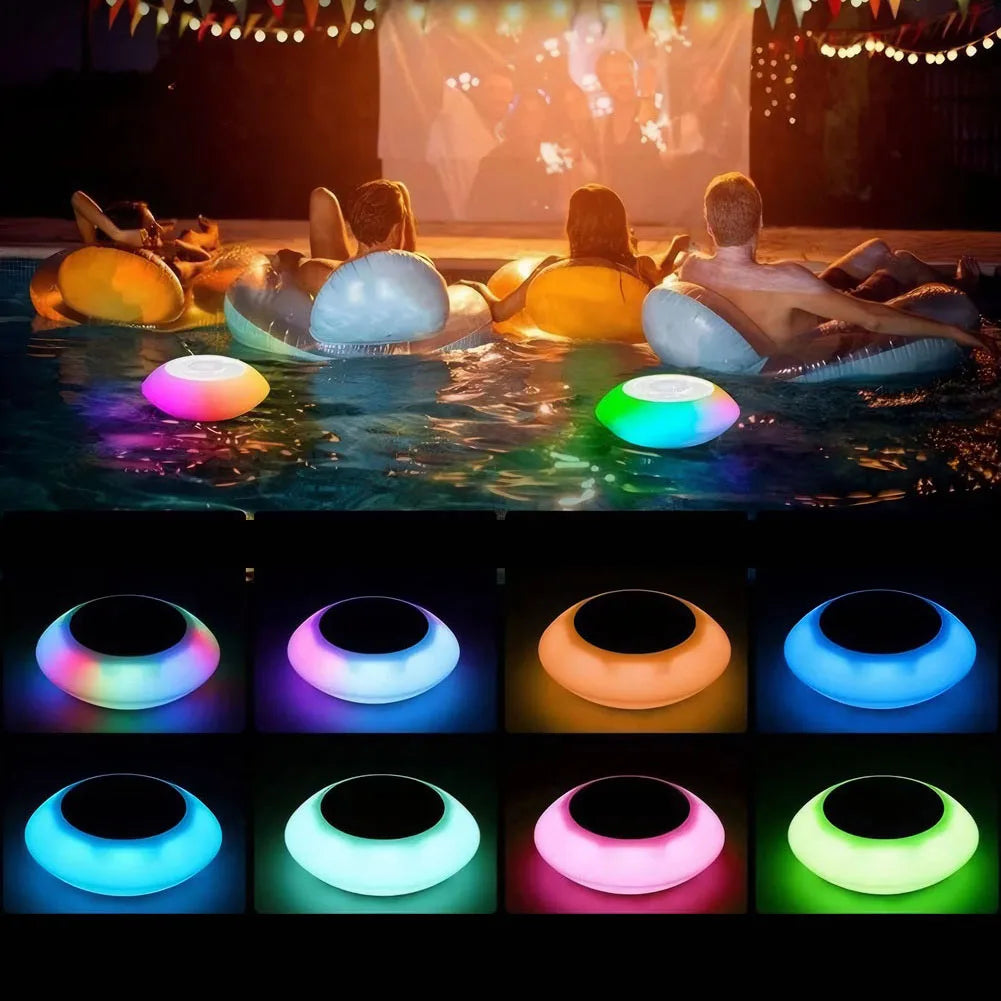 Floating Pool Speaker with Colorful Lights BT Speaker IPX7 Waterproof Hot Tub Speaker Wireless Speaker for Pool Oasis Select China Mainland