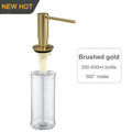Brass Kitchen Sink Liquid Soap Dispenser Built-in Lotion Pump Head Oasis Select Brass X matte gold