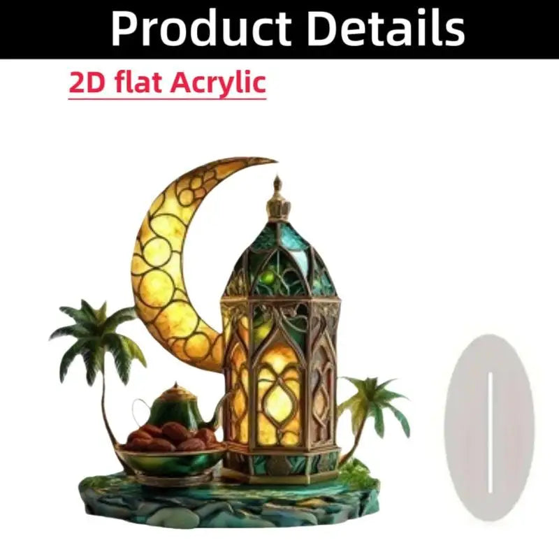 2D Acrylic Arabian Camel & Evil Eye Tree Desk Figurine