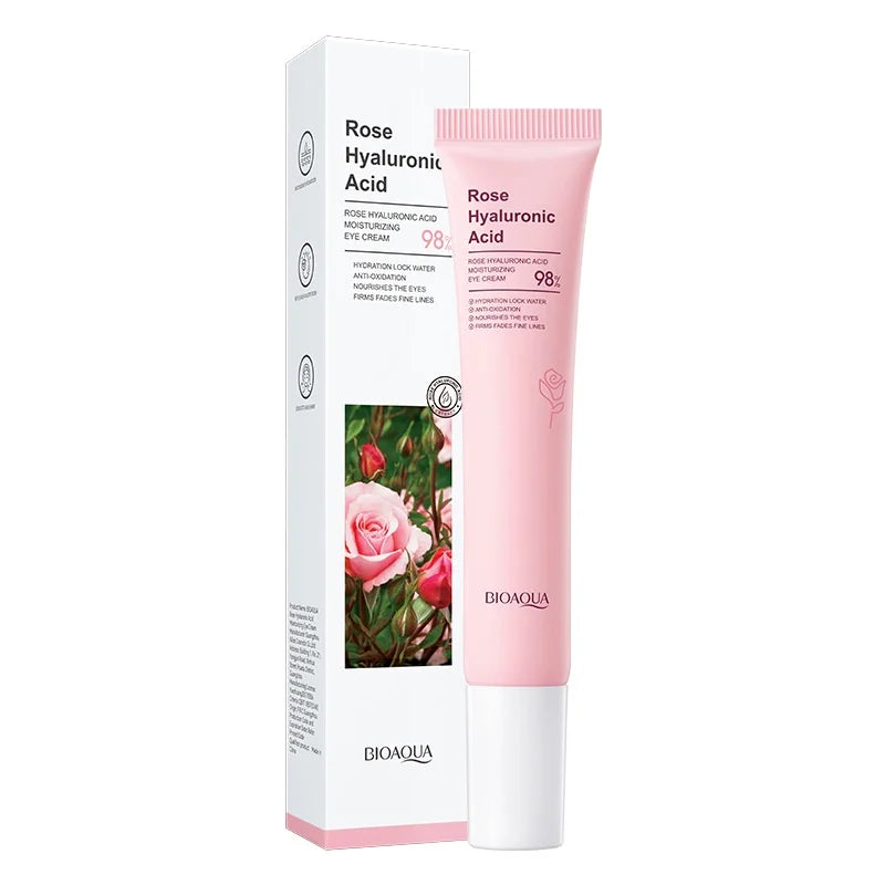 BIOAOUA Rose Hyaluronic Acid Eye Cream for Moisturizes Repairs Lightens Fine Lines Black Circles 20g Oasis Select Eye Cream 20g