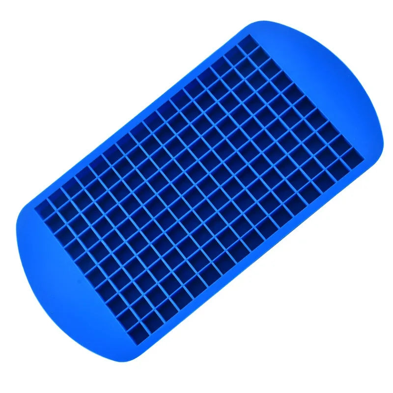 160 Grid Mini Silicone Ice Tray Ice Cubes Foldable Ice Mold Ice Breaker Ice Grid Tray Small Square Mold Ice Maker Silicone Mold Oasis Select Blue