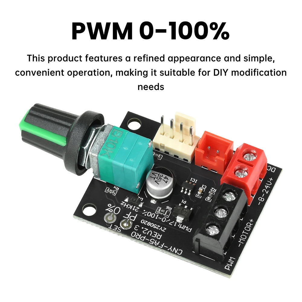 DC 8-24V 5A 4-wire Fan Speed Regulator DC Brushless Motor PWM Controller 0-100% Duty Cycle Adjustable 12V 24V Oasis Select