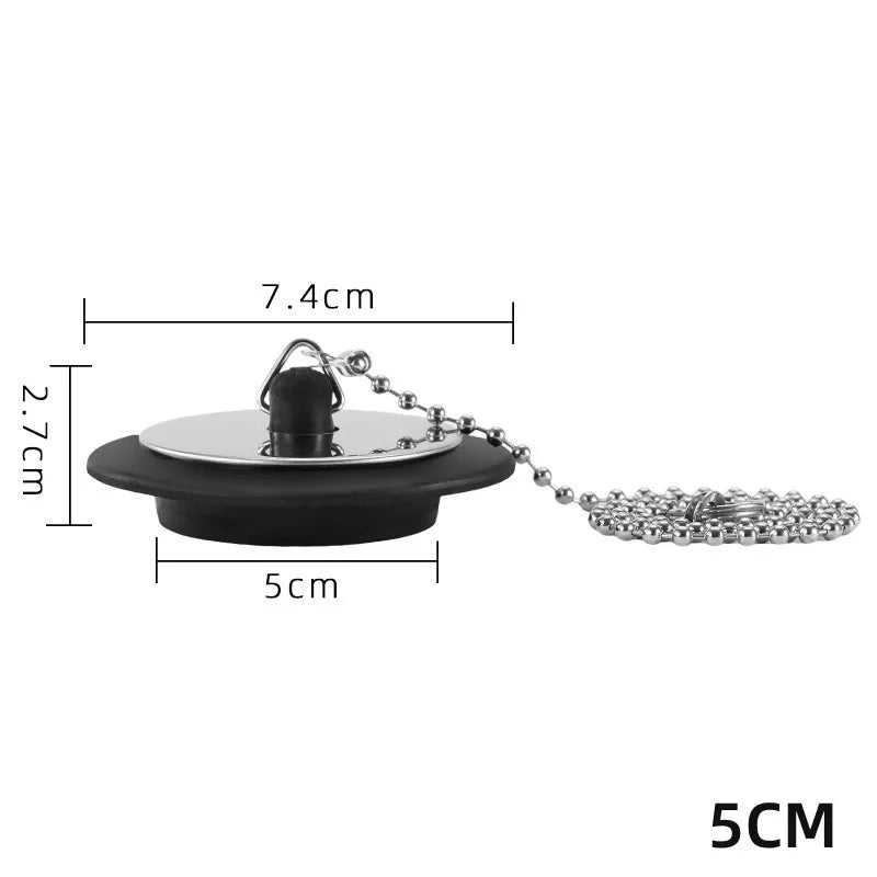 1pcs Universal Bathroom Washbasin Rubber Stainless Steel Sink Plug Bathtub Drain Stopper Sink Plug For Kitchen Supplies Oasis Select 5CM 40CM chain