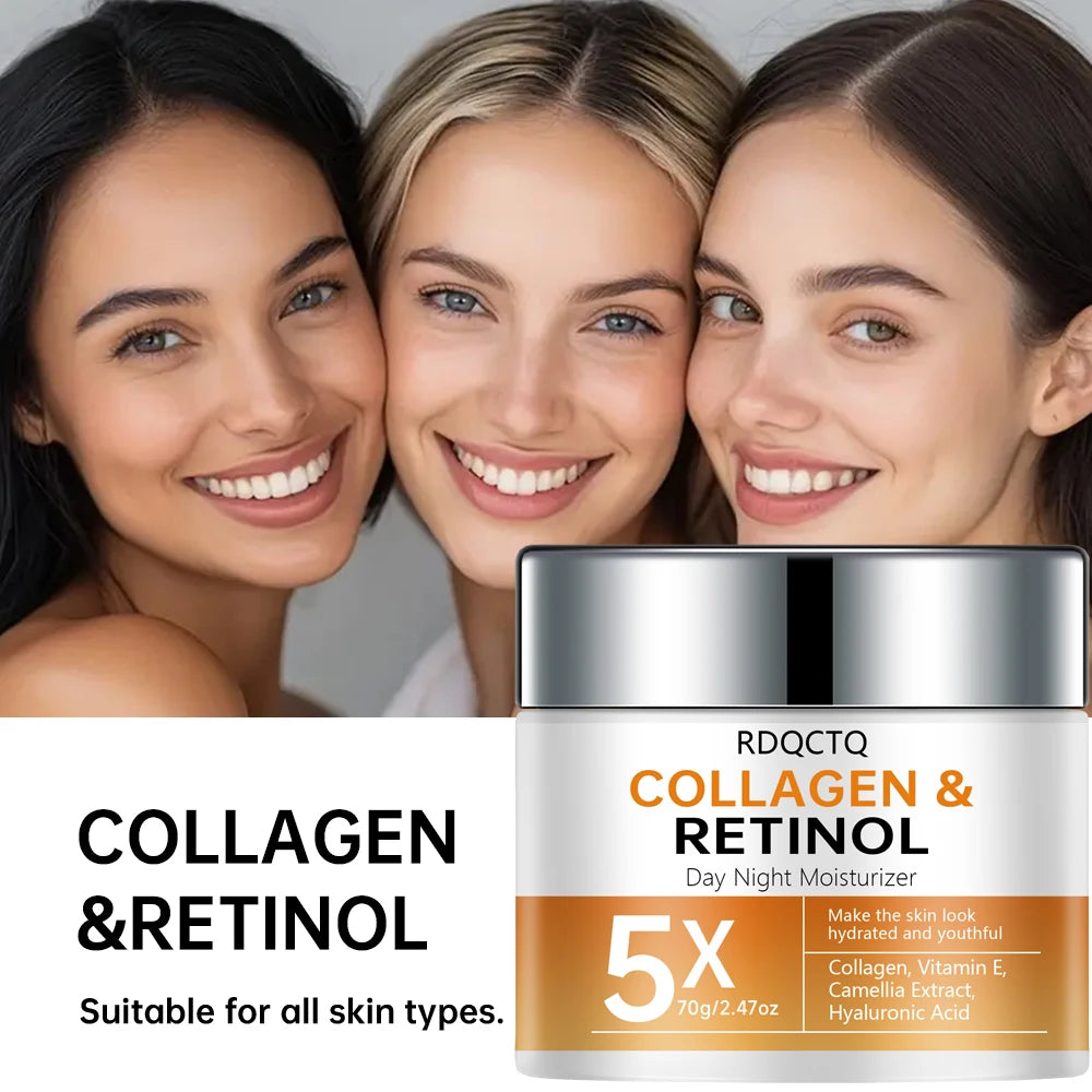 Retinol Collagen Day & Night Cream | Hyaluronic Acid + Vitamin E Face Moisturizer Cream Oasis Select