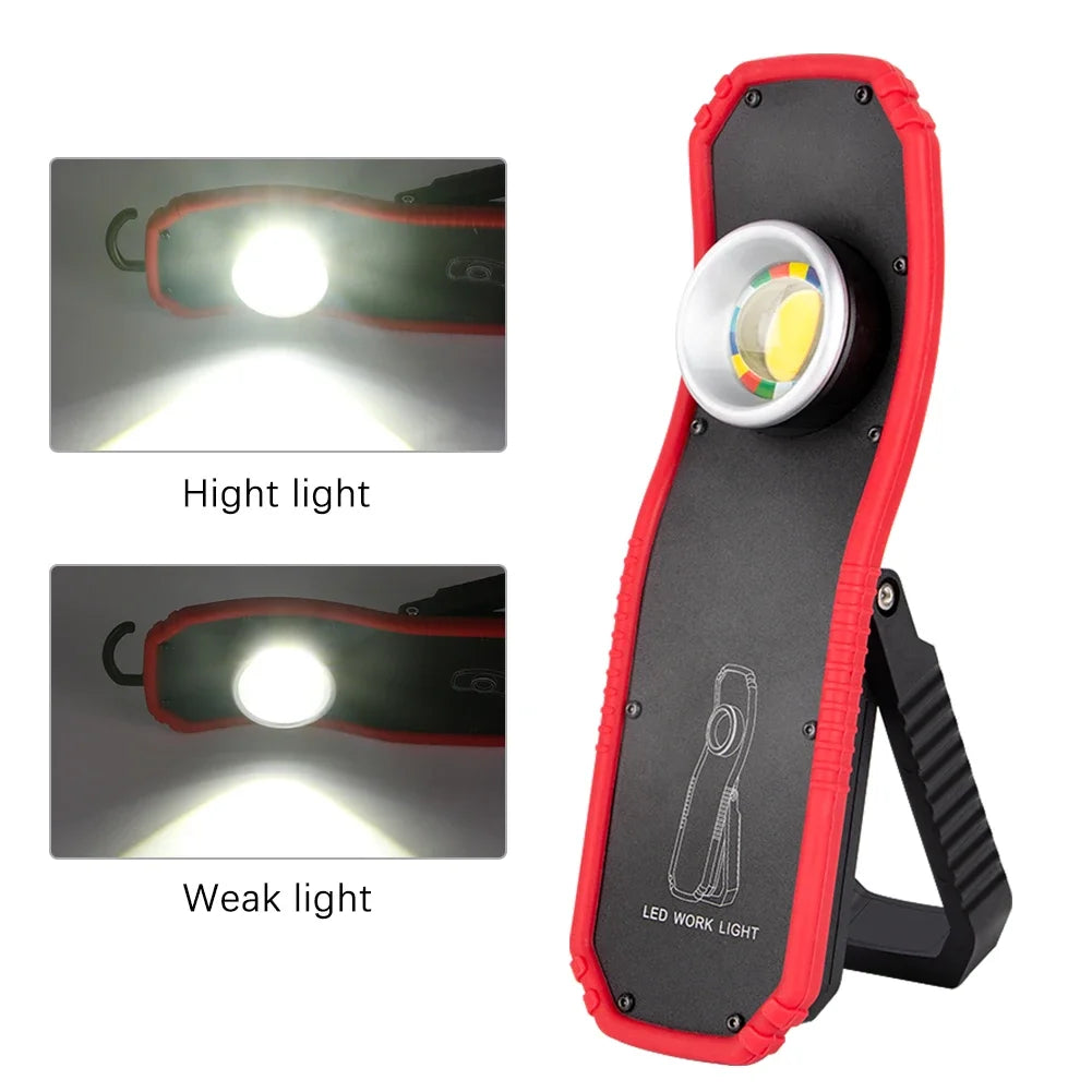 COB LED Work Light USB Rechargeable Magnetic Camping Lantern 1800lm