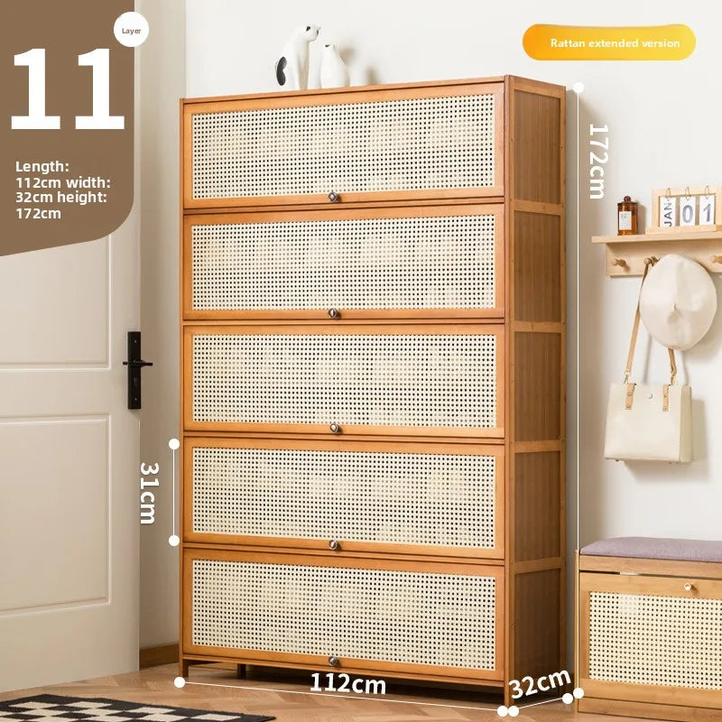 Imitation rattan woven shoe cabinet, simple shoe rack at the door of the home, economical, good-looking indoors Oasis Select Eleven floors 112