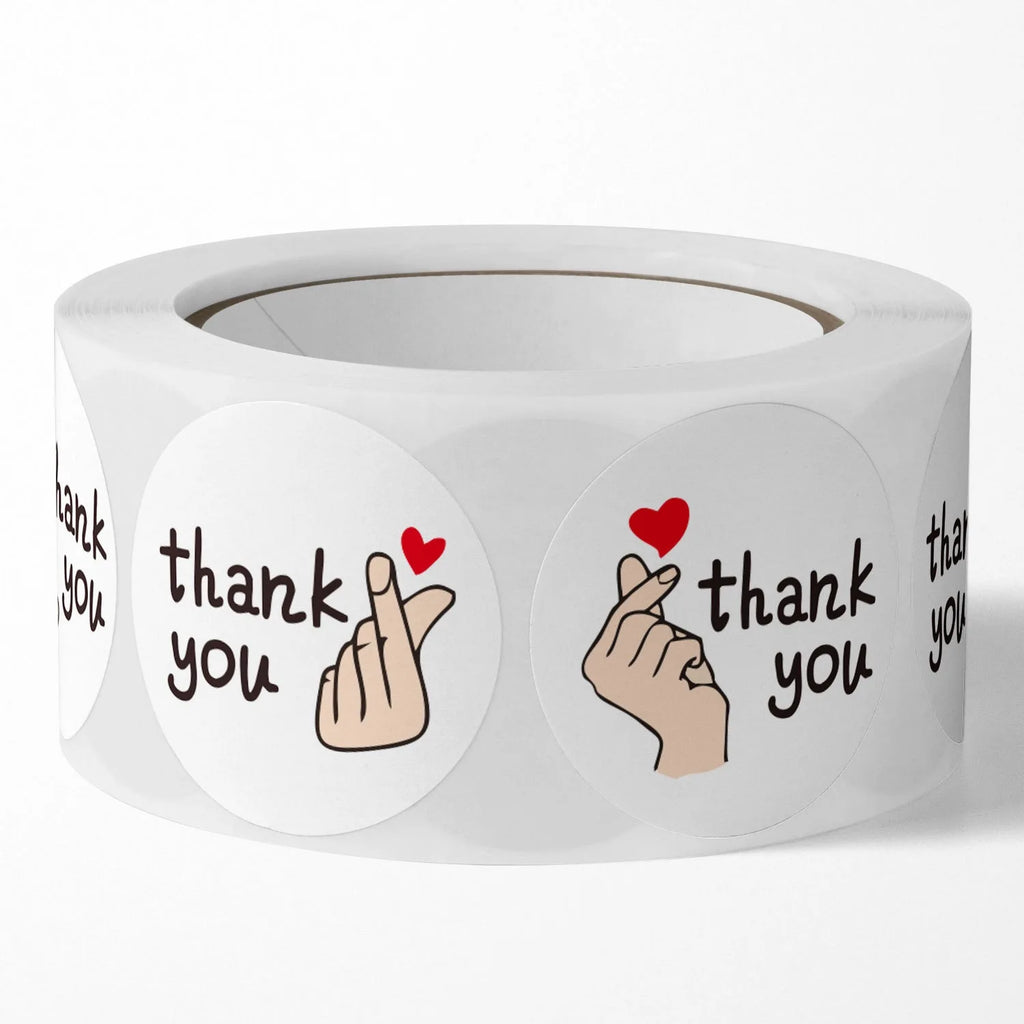 500pcs/Roll 1 Inch Red Heart Shaped Thank You Stickers, For Gift Packaging, Envelope Sealing, Small Business Office Supplies, Oasis Select