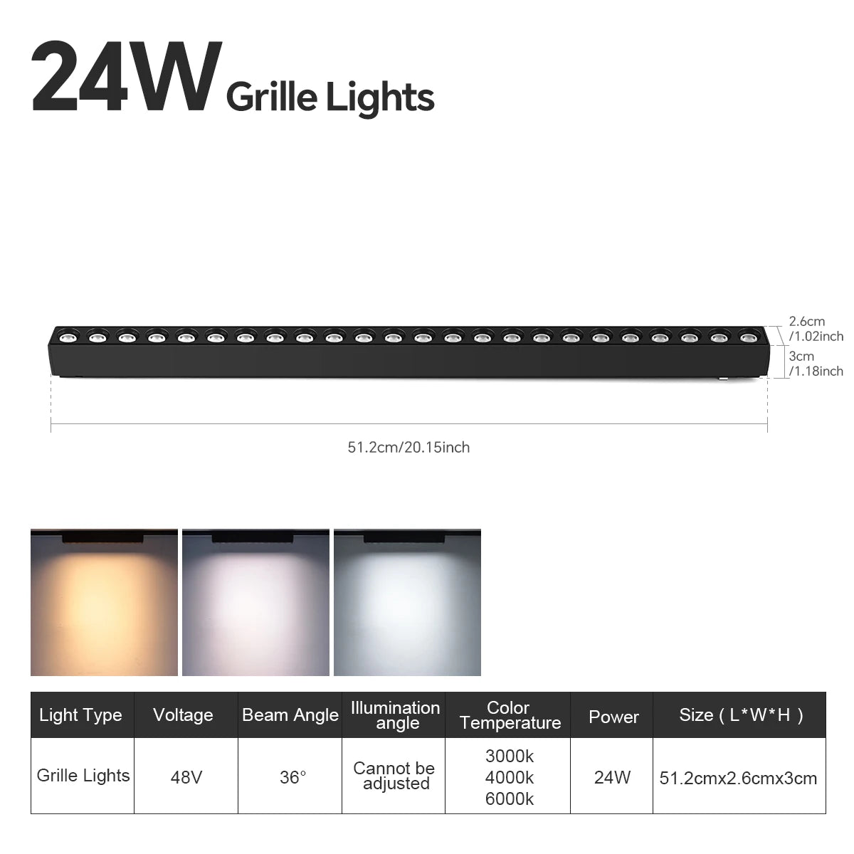 LED Magnetic Track Light Rail Spotlight Lamp Dimmable Ultra Thin Indoor Surface Mounted Lighting Wall Celing Light Rail-8mm Oasis Select 24W LED Grille Light