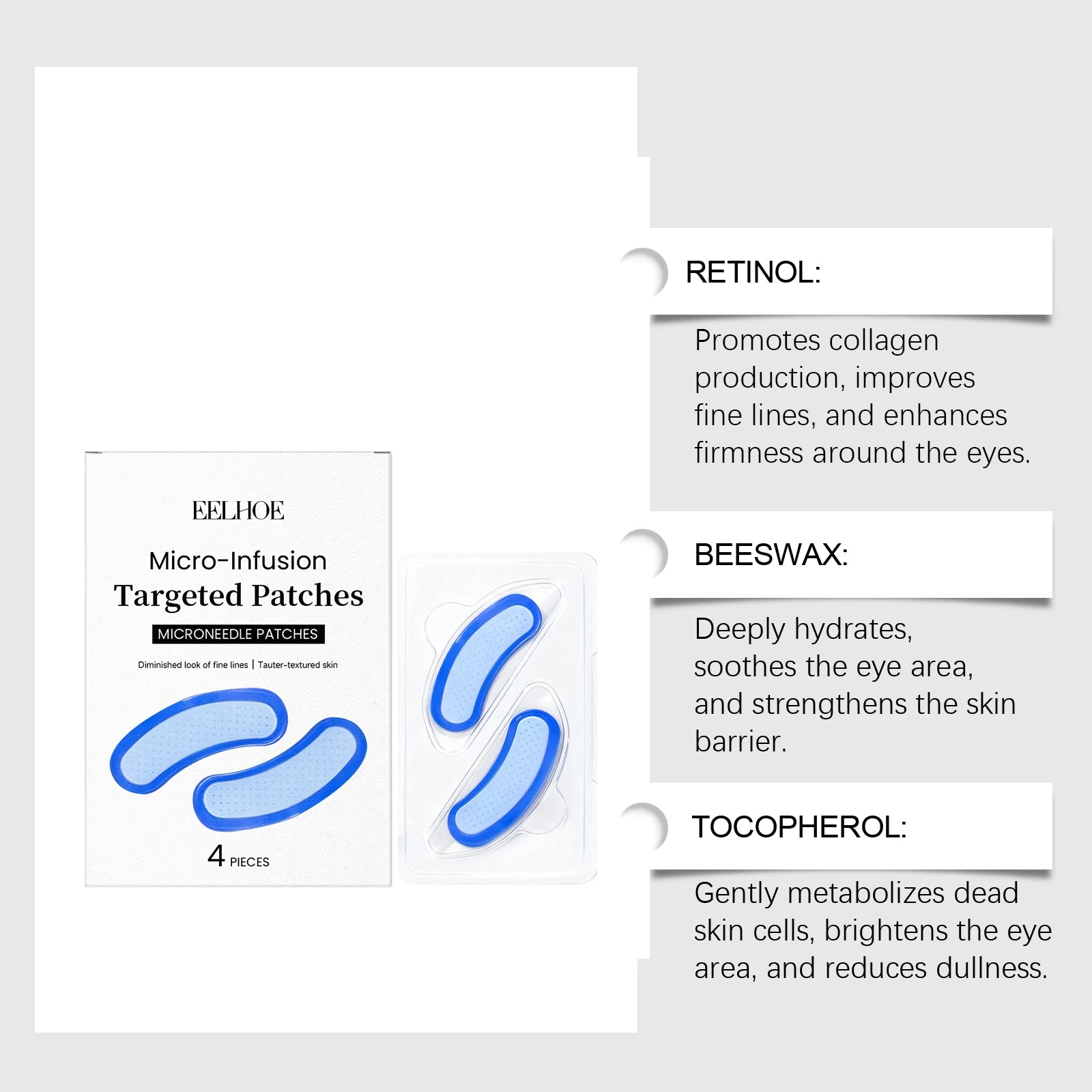 Eelhoe Microneedle Eye Patches – Anti-Wrinkle & Dark Circles Microneedle Eye Patch Oasis Select