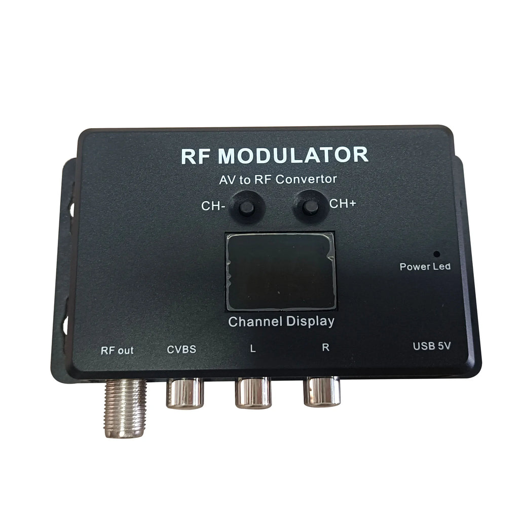 Single channel AV to RF analog modulator self-produced programs insertion mixer, cable TV analog frequency adjustable Oasis Select