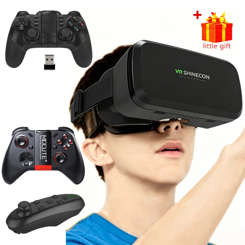 VR 3D Headset Goggle & Game Controller Set for Smartphone
