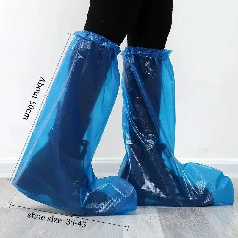 White Raincoat with 10 Disposable Shoe Covers Waterproof Adult Poncho Set for Outdoor Travel Camping Hiking Rain Protection Gear Oasis Select