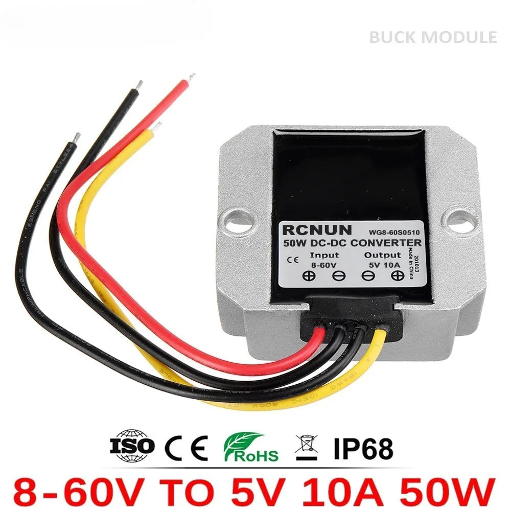 8-60V to 5V 10A 12V 24V 36V 48V to 5V 50W DC DC Converter Buck Module Step-down Power Supply for Car LED Oasis Select