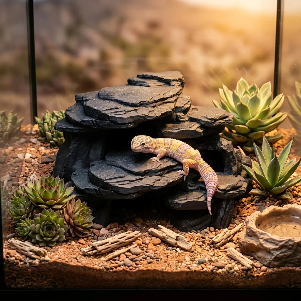 PLA Cave Aquarium Hidden Fish Tank Decoration with Sinking Pool Platform Turtle Shrimp Fish Hidden Rest Evacuation House Oasis Select