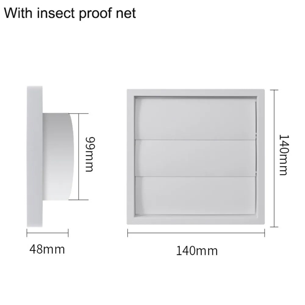 White Plastic Dryer Vent Hood Cover Grille with Screen | 4–8"