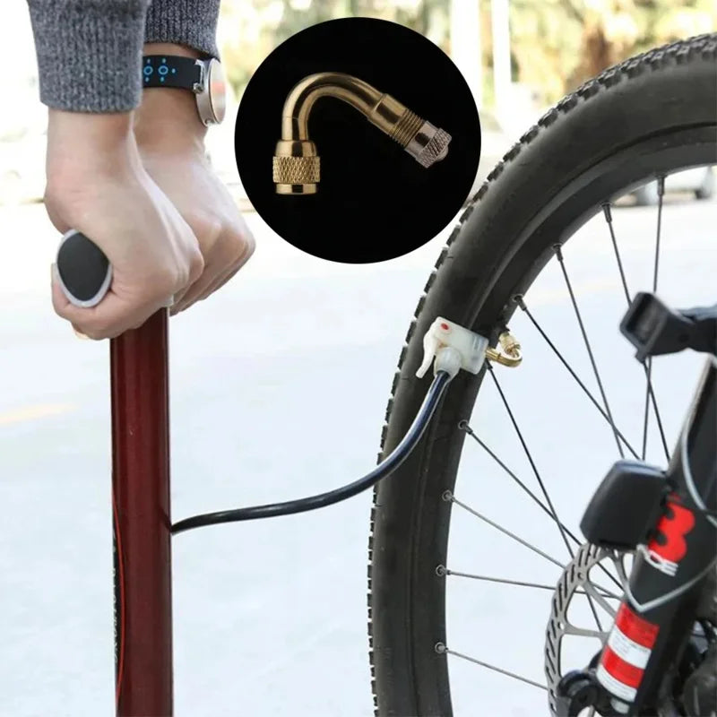 2 Pcs Motorcycle 45 90 135 Degree Angle Bent Valve Adaptor Tyre Tube Valve Extension Adapter for Truck Car Moto Bike Oasis Select
