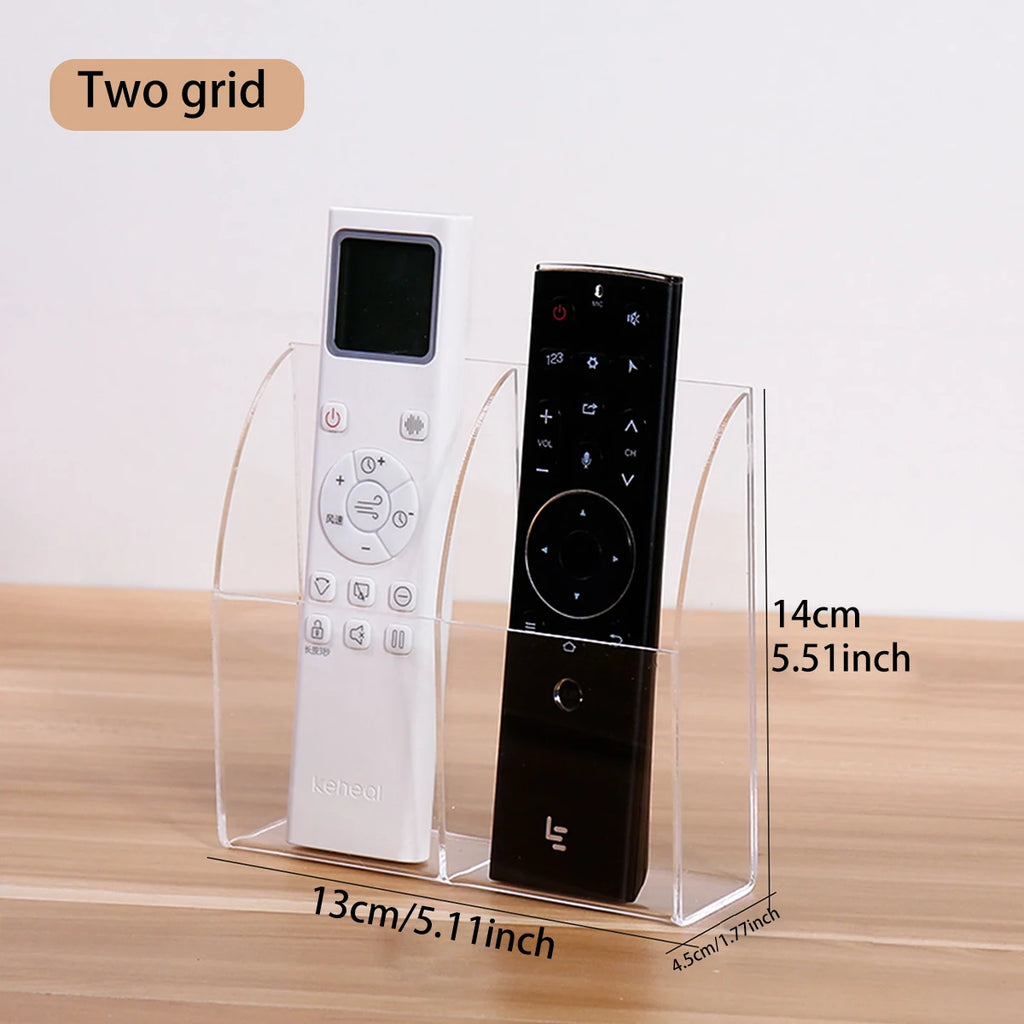 1pc acrylic multi grid remote control storage box wall mounted TV air conditioning remote control desktop organizer Oasis Select Two grid