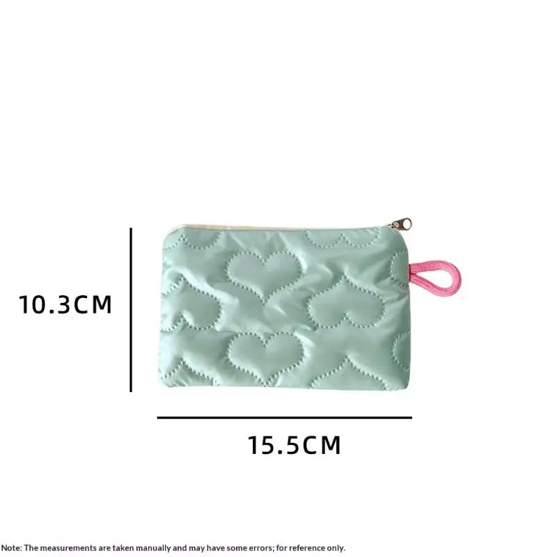 Heart Bow Coin Purse Zipper Cosmetic Pouch – Mini Organiser Zipper Coin Purse Oasis Select