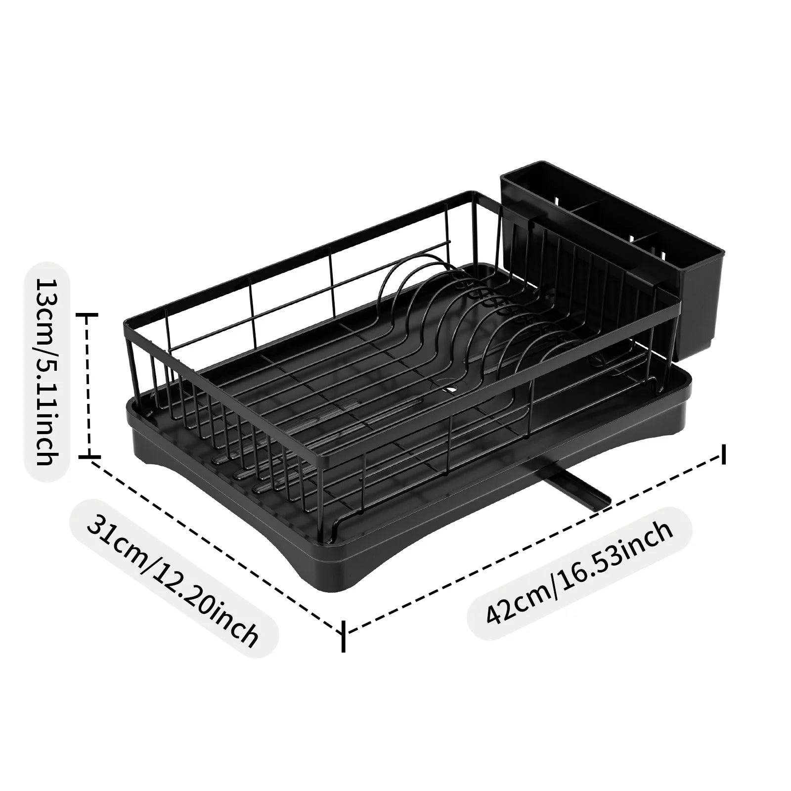 Bowl rack Single layer tableware storage rack Multifunctional sink rack Dish drain rack Oasis Select black