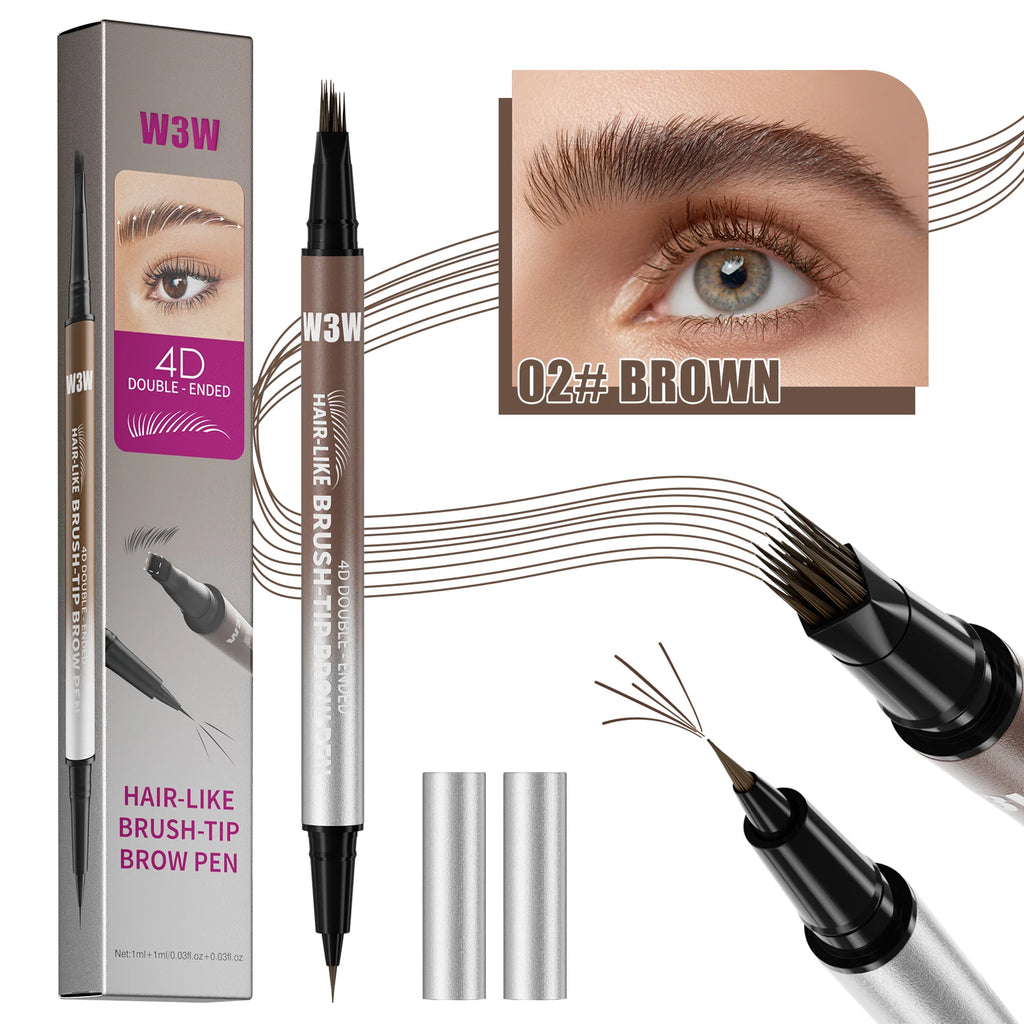 W3W 2-in-1 Waterproof Eyebrow Pen & Brush | Natural Brows