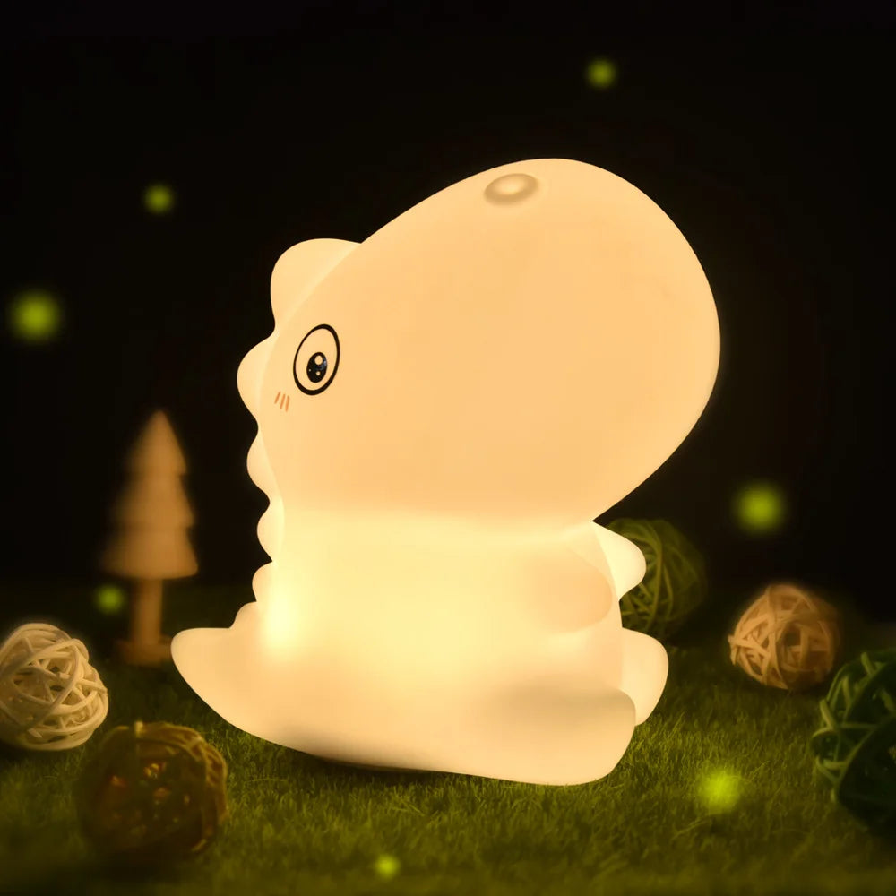 Dinosaur Silicone LED Night Light | USB Rechargeable Kids Lamp