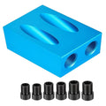 Woodworking Oblique Pocket Hole Locator Jig Kit 15 Degree Angle Drill Guide Set Hole Puncher DIY Carpentry Tools Drill Bits Oasis Select 7 pcs set