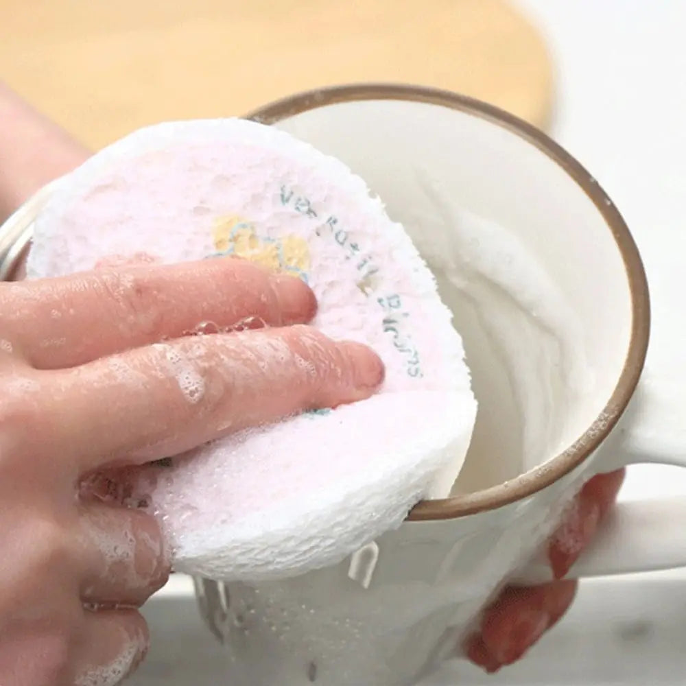 4Pcs Magic Wipe Cleaning Sponges Cotton Scouring Pads Wood Pulp Dishwashing Sponge Melamine Dishcloth Wood Pulp Washing Tool Oasis Select