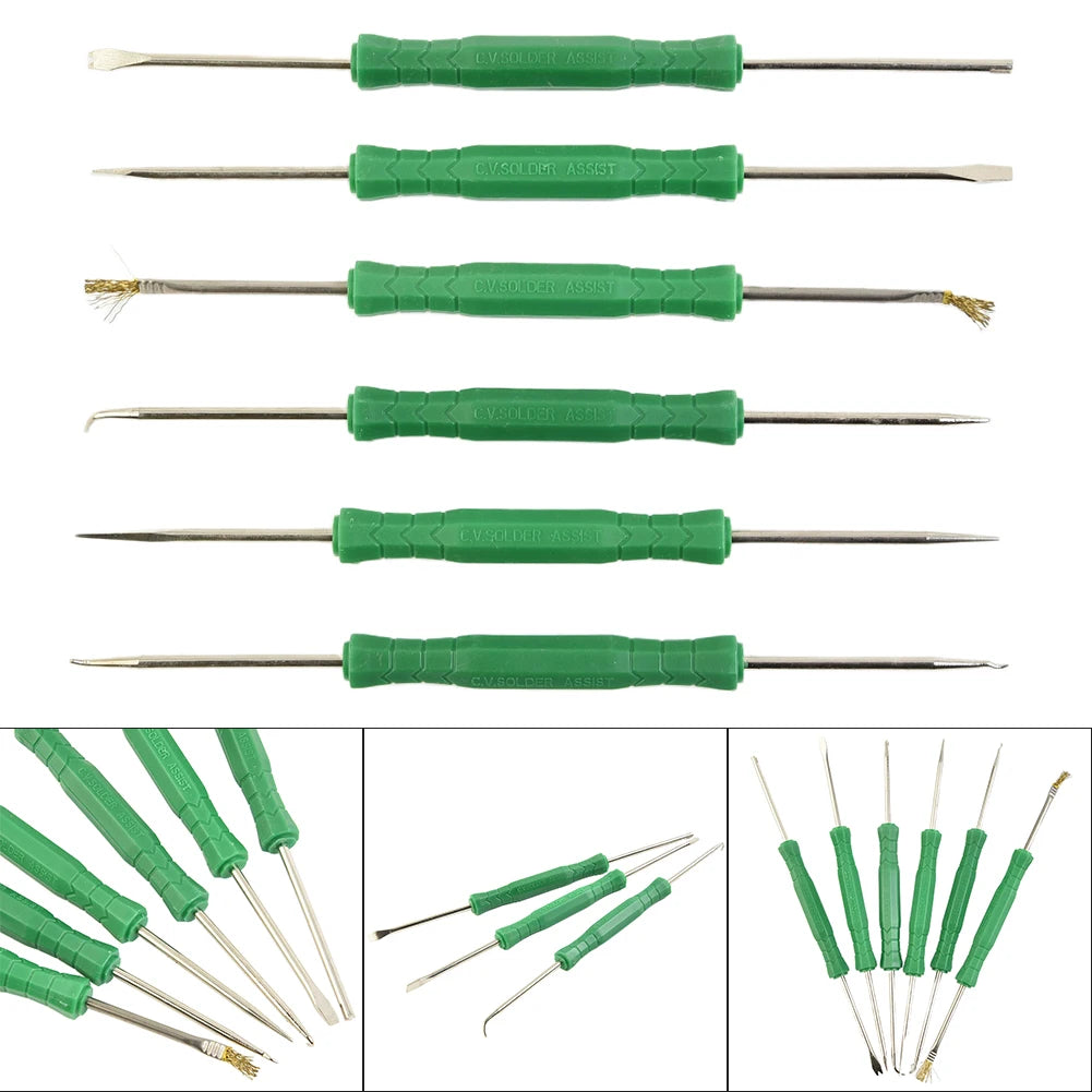 6Pcs Desoldering Aid Kit Soldering Aid Assist Tool PCB Cleaning Repair Tool Circuit Board Soldering Welding Auxiliary Tool Oasis Select