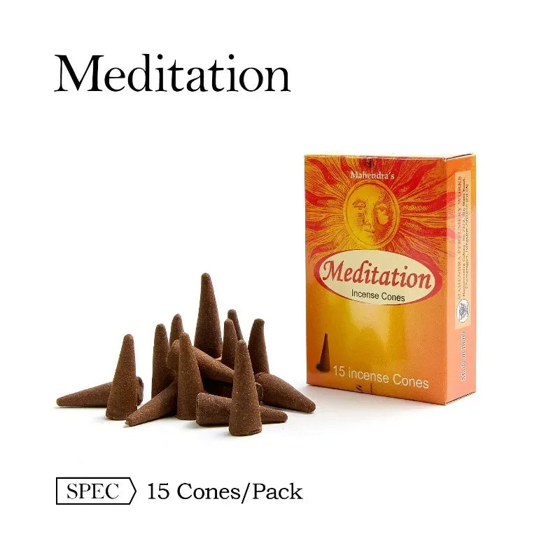 6 Boxes Tower Incense Cones Mahendra Rose Lavender Aromatherapy for Smoke Odor Remover Anxiety Relief Meditation Fragrance Oasis Select meditation 6 boxes