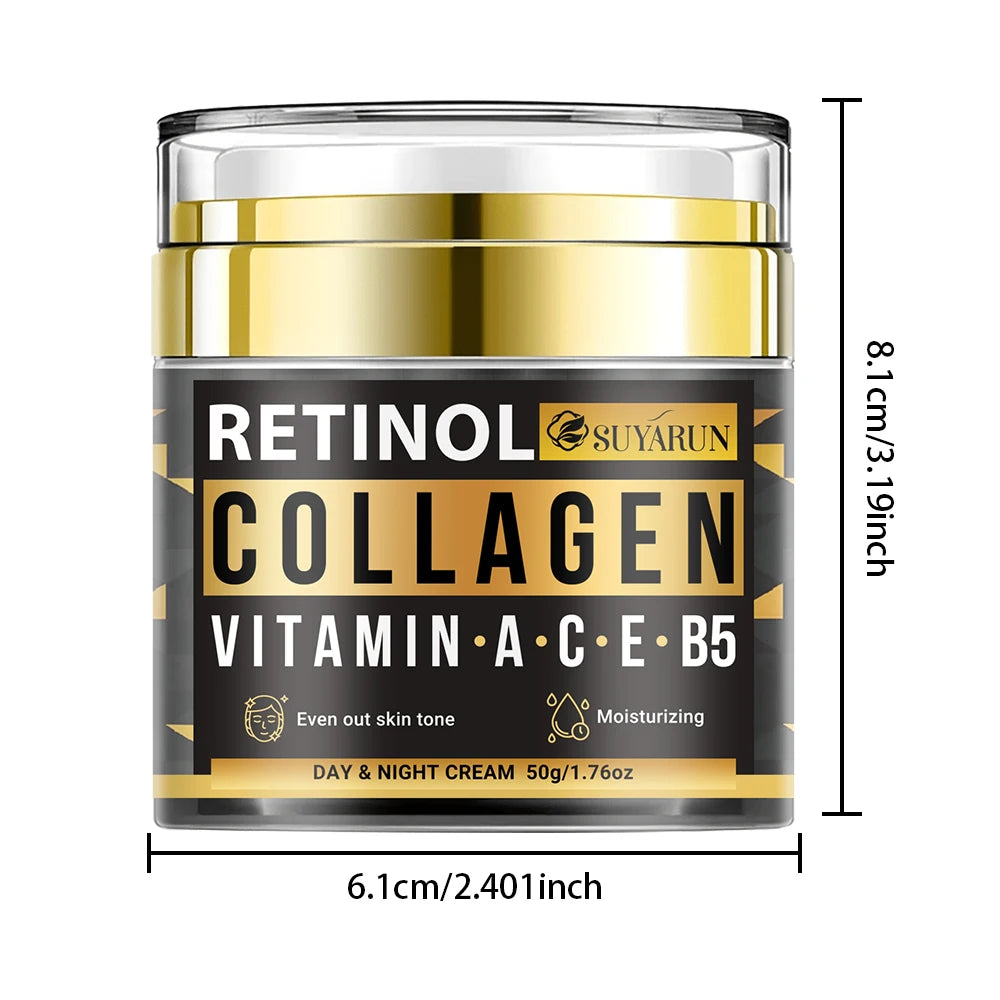 SUYARUN Collagen Retinol Face Cream with Vit C&E - Anti-Aging, Brightening & Firming Moisturizer for Youthful Glow. Oasis Select
