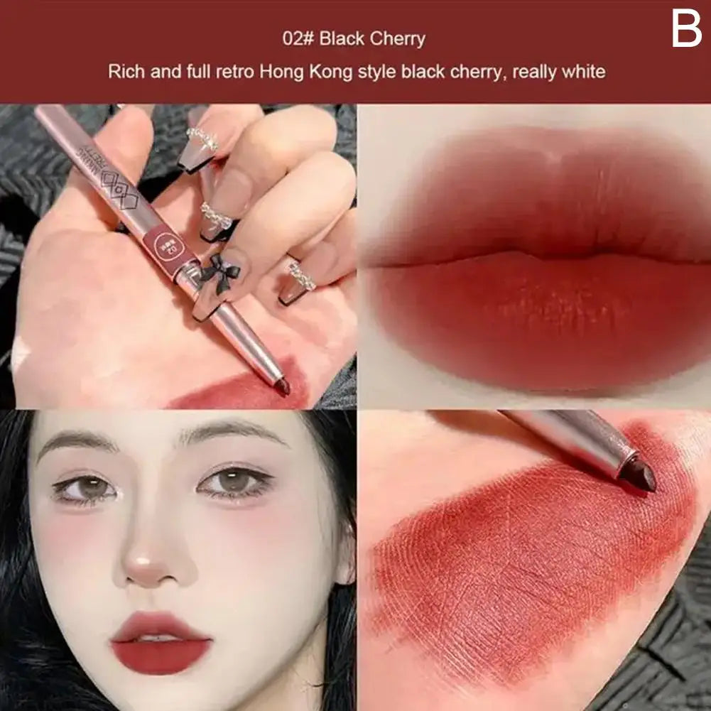 Matte lipliner Long-lasting Automatic Lip Liner Lipstick Lip Pencil Line Pen Beauty Waterproof Moisturizing Oasis Select cherry