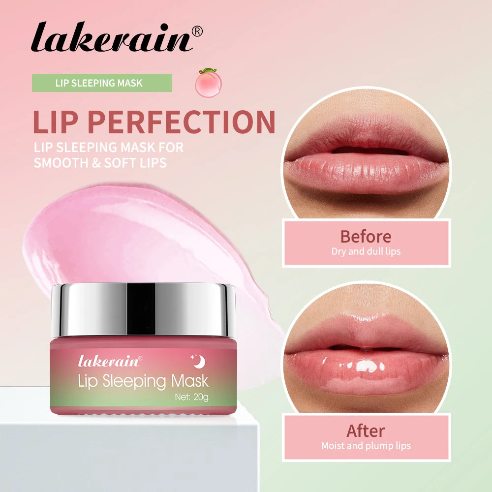 Lip Sleeping Mask Peach Moisturizing And Collagen Enhancing Restores Hydrates And Volumizes Dry And Chapped Lips Care Products Oasis Select