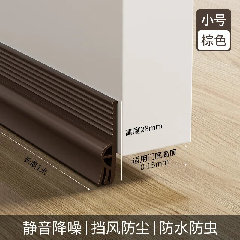 1M Door Bottom Sealing Strips Windproof Dust Stopper Guard Rain Weatherstrip Noise Reduction Insulator Sealer Home Hardware Oasis Select Brown