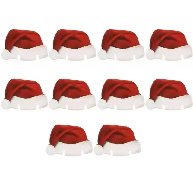10PCS/set Christmas Cup Card Xmas Party Santa Hat Wine Glass Decoration Home Table Place Decorations Christmas Party Supplies Oasis Select A