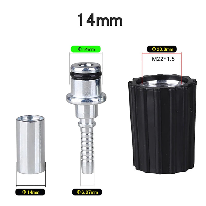 High Pressure Washer Hose Insert Fittings D14 D15mm Ring Nut M22 Car Washer Water Cleaning Hose Pipe Fitting Twist Connector Oasis Select 1