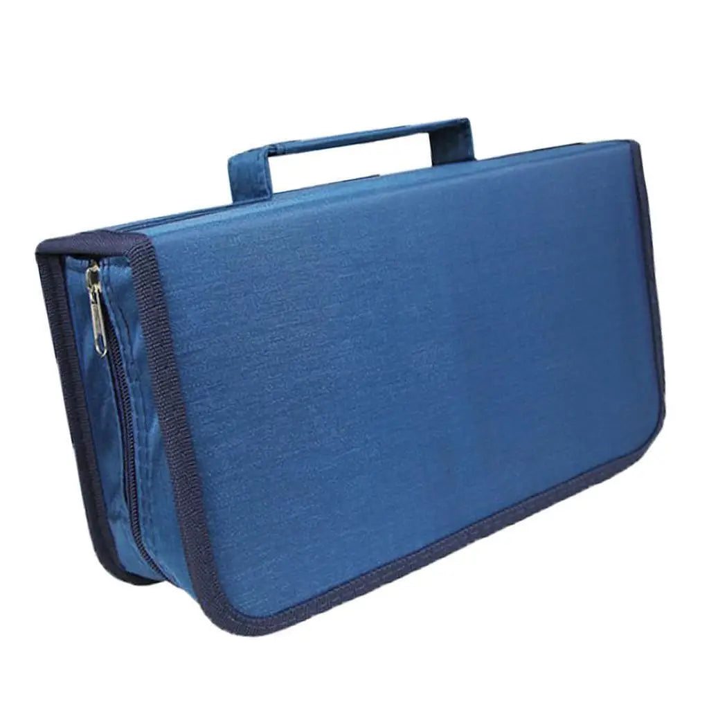 128 Discs DVD CD Holder Dustproof Storage Bags Zipper Album Storage Case Wallet Carrying Bag Organizer Storage Bag Oasis Select Blue