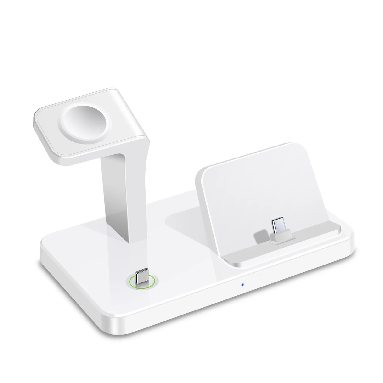3 in 1 Type C Fast Charging Station Wireless Charger Stand For Galaxy Watch 6 5 Pro for Samsung S23 Ultra S22 S21 Xiaomi Huawei Oasis Select WHITE