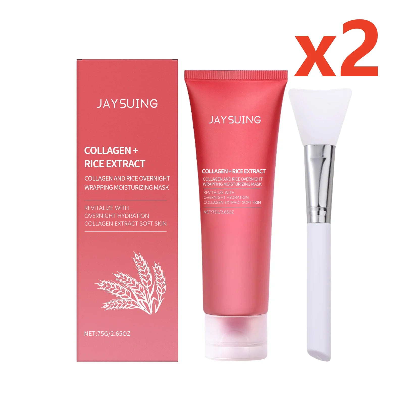 Rice Moisturizing Mask Brighten Revitalize Skin Fade Fine Lines Wrinkles Restore Elasticity Reduce Dullness Peel-Off Facial Mask Oasis Select 2x75g boxed 75g
