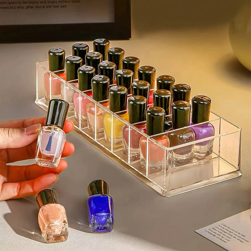 1pc Transparent Cosmetic Storage Box, Eye Shadow Color Palette and Lipstick Storage Box, Desktop Cosmetic Finishing Box Oasis Select