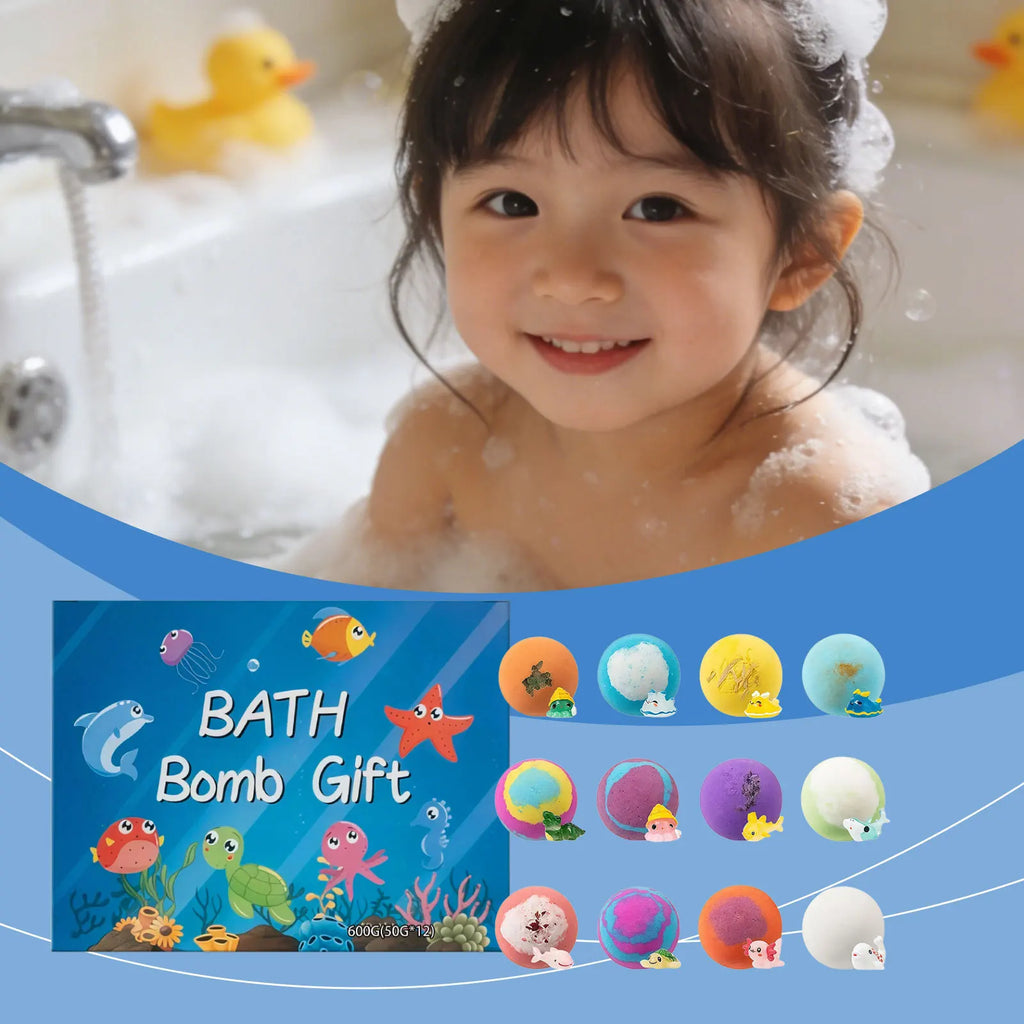 Kids Bath Bombs Inside Hidden Surprise Gentle Cleanse Colorful Rich Bubble Funny Relaxing Kid Bath Toys Children Shower Gift Set Oasis Select