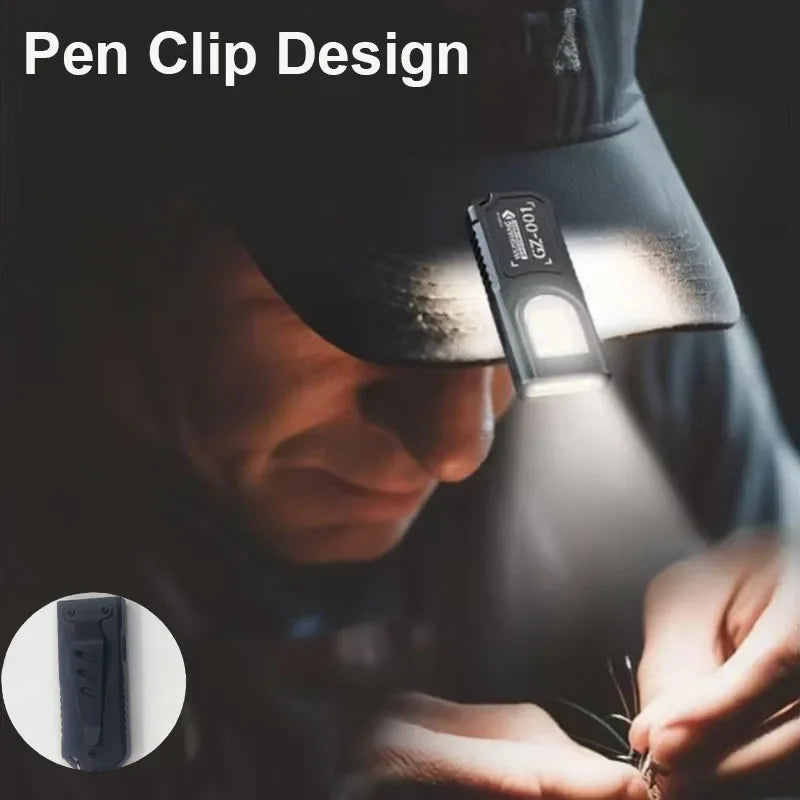 Mini COB LED Keychain Flashlight USB-C Rechargeable IPX6