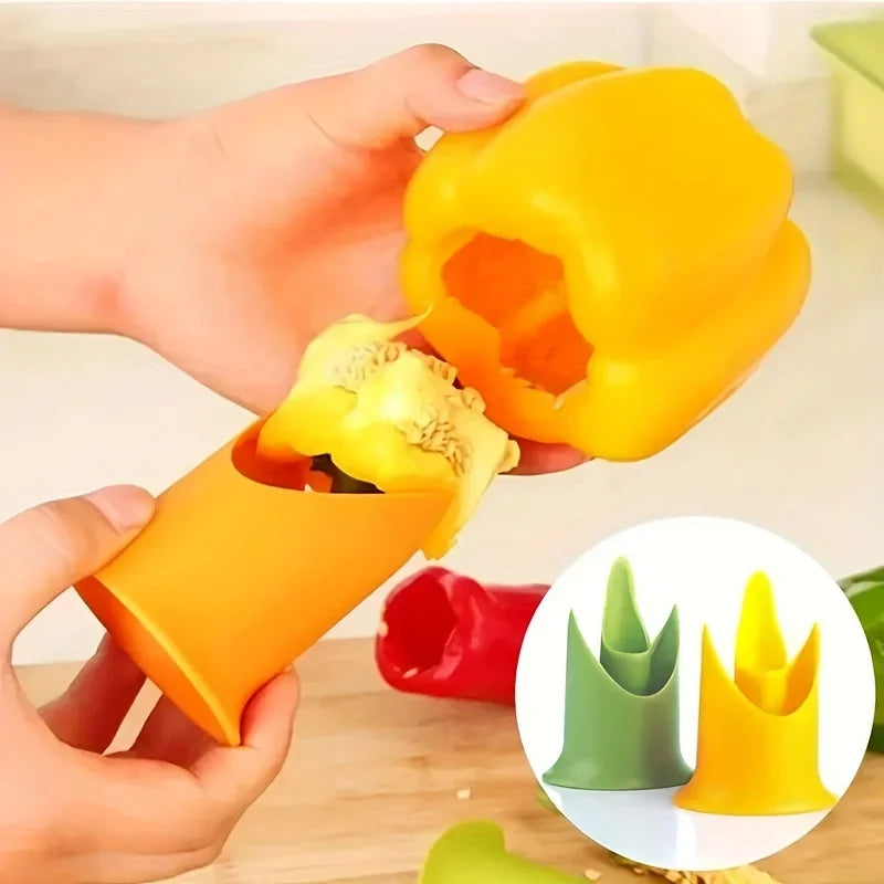 2pcs Pepper Core And Seed Remover, Plastic Pepper Core Remover, Multifunctional Kitchen Pepper Seed Remover, Kitchen Tools Oasis Select