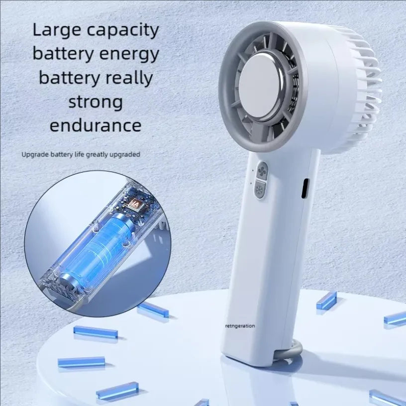 Instant Ice Cooling Handheld Fan Semiconductor Refrigeration 3 Speeds Ultra Quiet Brushless Motor USB Rechargeable Cooler Oasis Select