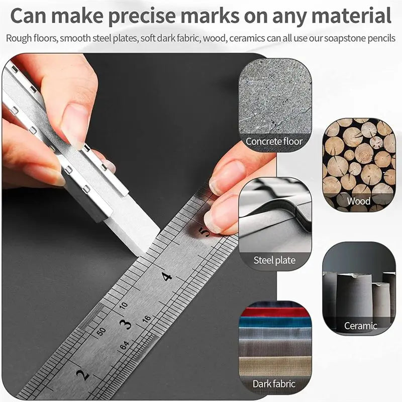 LIKE WISH Flat Soapstone Holder 2Pcs Flat Soapstone Pen With Soapstone Refills For Welding And Welders Oasis Select