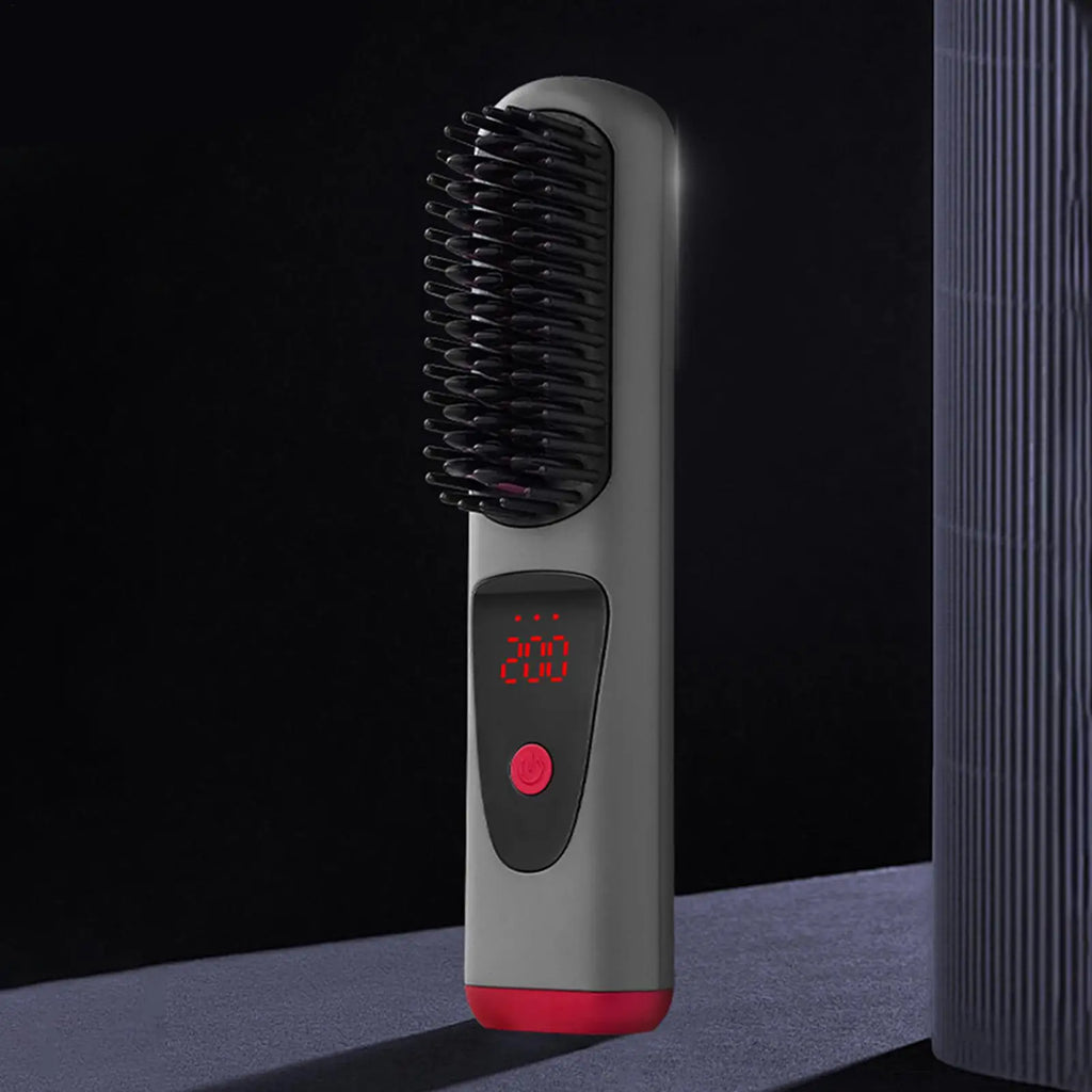 Cordless Ceramic Hair Straightener Brush – 4 Heat Levels & LED Hair Straightener Brush Oasis Select